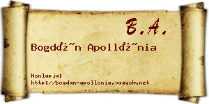 Bogdán Apollónia névjegykártya