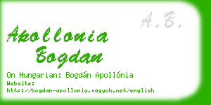 apollonia bogdan business card